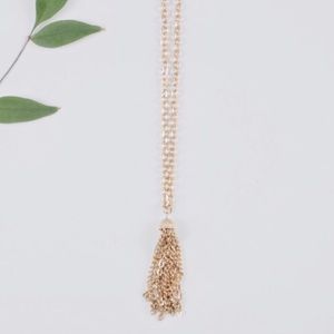 Gold Tassel Chain Necklace